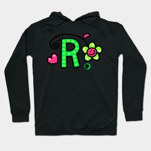 Letter R abc monogram hand drawn colorful alphabet Hoodie